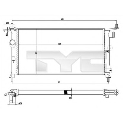 Foto Radiatore, Raffreddamento motore TYC 7250020