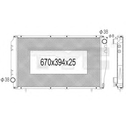 Foto Radiador, refrigeración del motor TYC 7341001