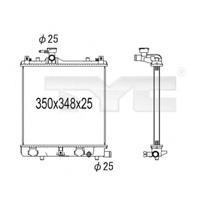 Foto Radiatore, Raffreddamento motore TYC 7351002