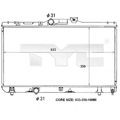 Photo Radiator, engine cooling TYC 7360047