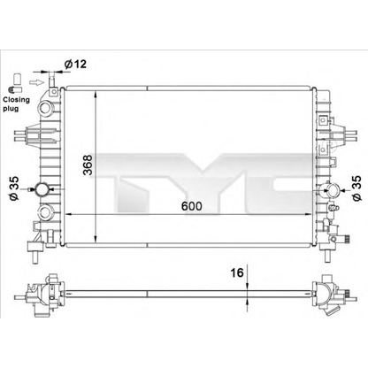 Foto Kühler, Motorkühlung TYC 7250036