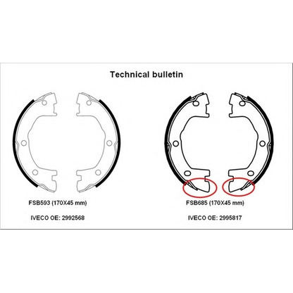 Photo Brake Shoe Set, parking brake FERODO FSB685