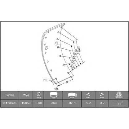 Photo Brake Lining Kit, drum brake FERODO K158690F3658