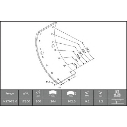 Foto Kit materiale d'attrito, Freno a tamburo FERODO K179730F3658