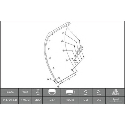 Foto Kit materiale d'attrito, Freno a tamburo FERODO K179730F3658