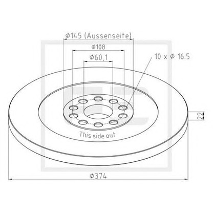 Photo Brake Disc PE Automotive 01628200A