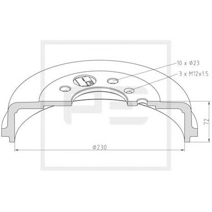 Foto Tamburo freno PE Automotive 01643800A