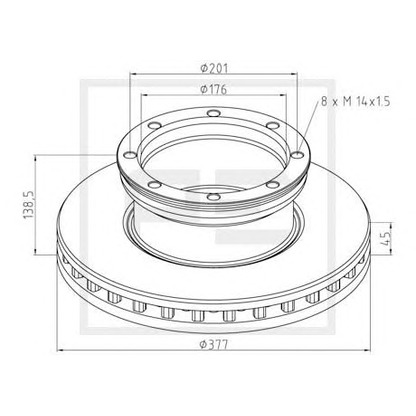 Photo Disque de frein PE Automotive 01666600A