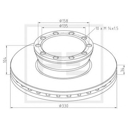 Photo Disque de frein PE Automotive 03610900A