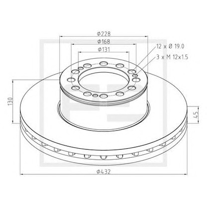 Foto Disco de freno PE Automotive 03612100A