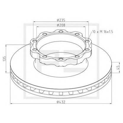 Photo Brake Disc PE Automotive 03612200A