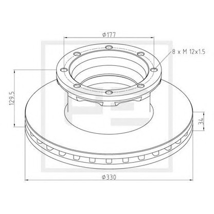 Photo Disque de frein PE Automotive 03612300A