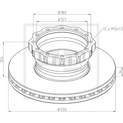 Photo Brake Disc PE Automotive 03613100A