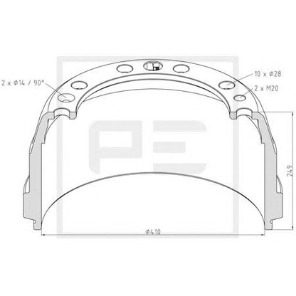 Foto Bremstrommel PE Automotive 14607200A