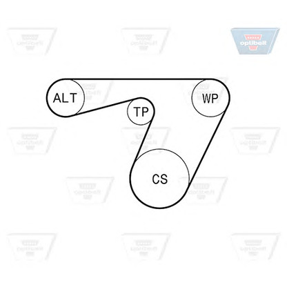 Photo Jeu de courroies trapézoïdales à nervures OPTIBELT 6PK1180KT1