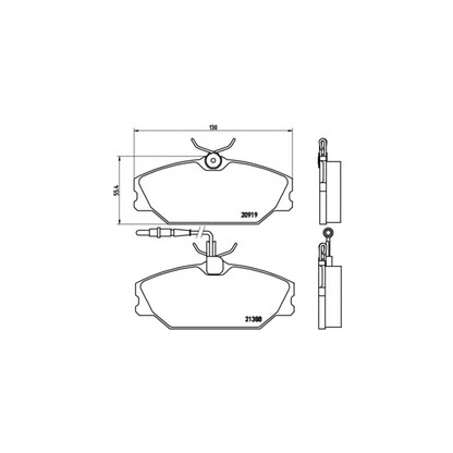 Фото Комплект тормозных колодок, дисковый тормоз BREMBO 07B31450