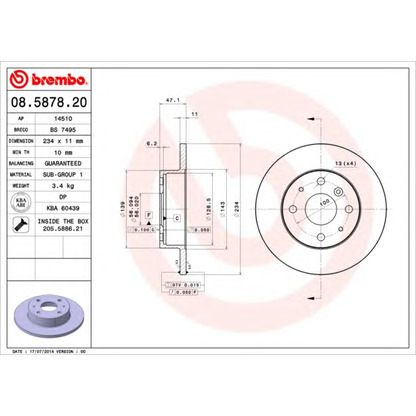 Zdjęcie Tarcza hamulcowa BREMBO 08587820