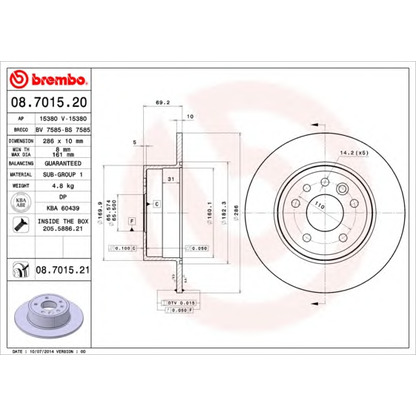 Photo Brake Disc BREMBO 08701521