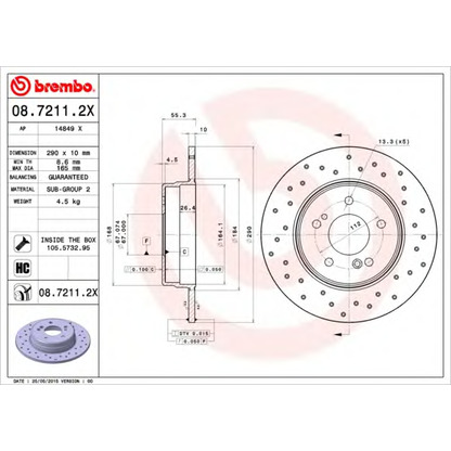 Zdjęcie Tarcza hamulcowa BREMBO 0872112X