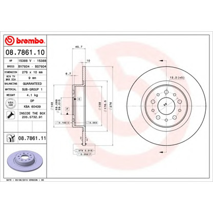 Foto Bremsscheibe BREMBO 08786111