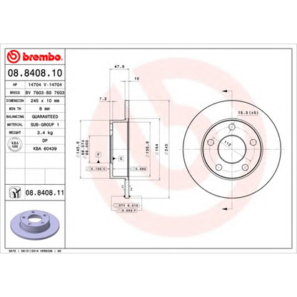 Foto Disco de freno BREMBO 08840810