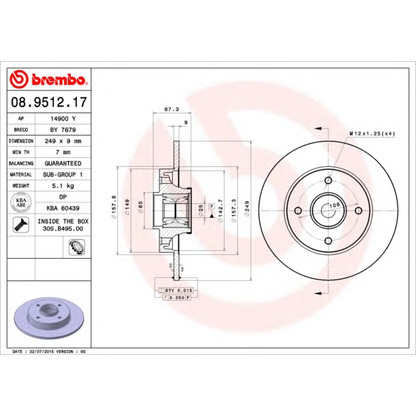 Foto Bremsscheibe BREMBO 08951217