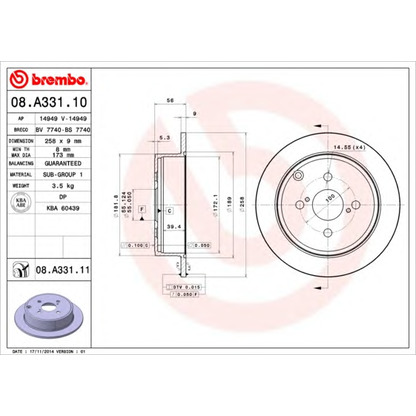 Foto Disco de freno BREMBO 08A33111