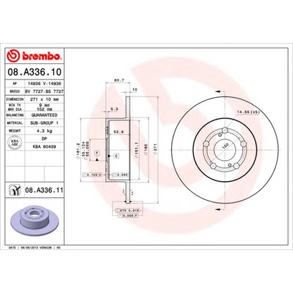 Zdjęcie Tarcza hamulcowa BREMBO 08A33610