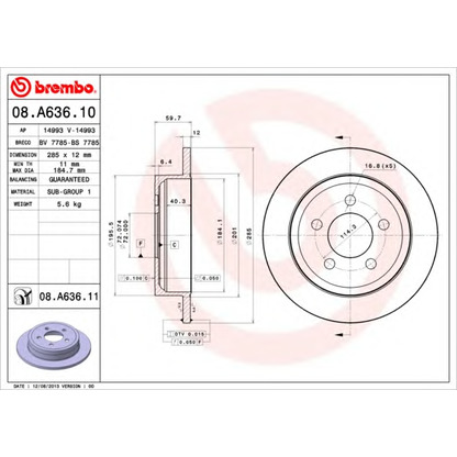 Foto Bremsscheibe BREMBO 08A63610