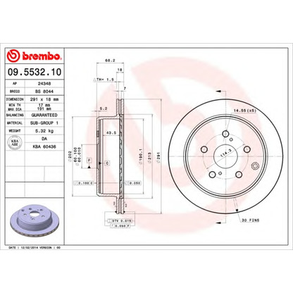 Фото Тормозной диск BREMBO 09553210