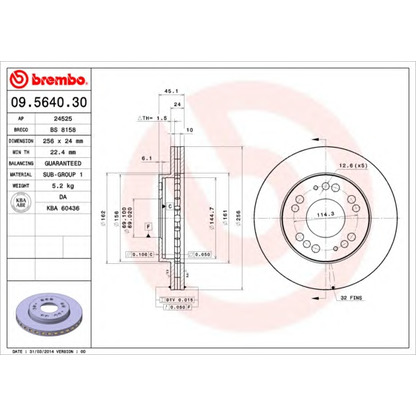 Foto Disco de freno BREMBO 09564030