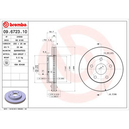 Foto Disco de freno BREMBO 09672310