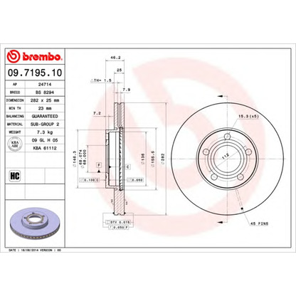 Photo Brake Disc BREMBO 09719510