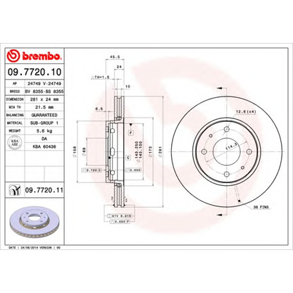 Photo Brake Disc BREMBO 09772010