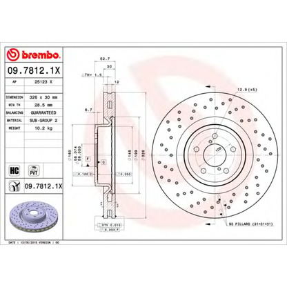 Фото Тормозной диск BREMBO 0978121X