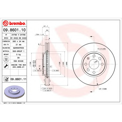 Foto Disco  freno BREMBO 09860110