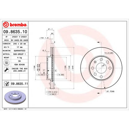 Foto Disco  freno BREMBO 09863510