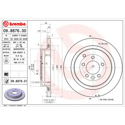 Photo Brake Disc BREMBO 09887630