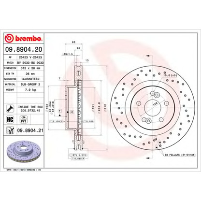 Foto Disco de freno BREMBO 09890420