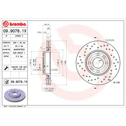 Фото Тормозной диск BREMBO 0990781X