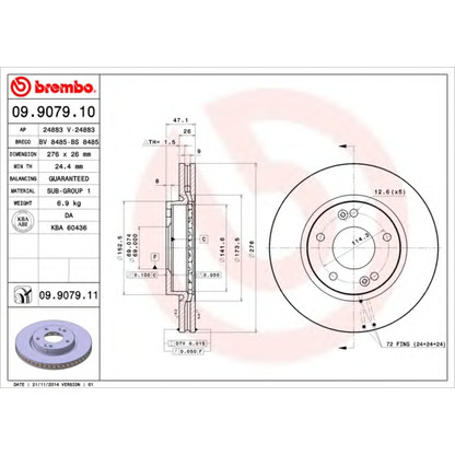 Photo Brake Disc BREMBO 09907910