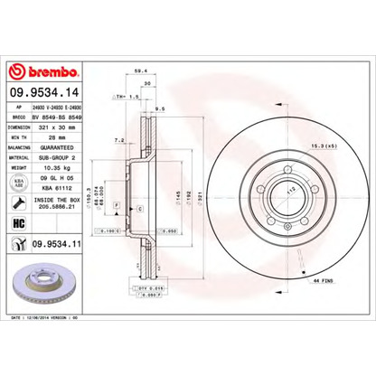 Foto Disco  freno BREMBO 09953411