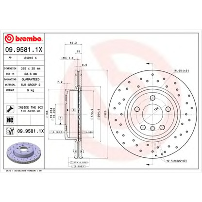 Photo Brake Disc BREMBO 0995811X