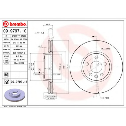 Photo Brake Disc BREMBO 09979710