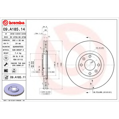 Zdjęcie Tarcza hamulcowa BREMBO 09A18511