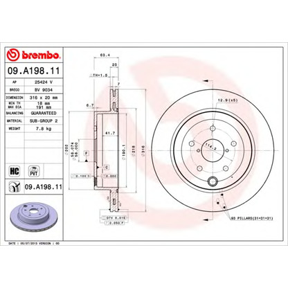 Foto Disco  freno BREMBO 09A19811