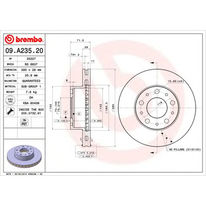 Foto Disco de freno BREMBO 09A23520