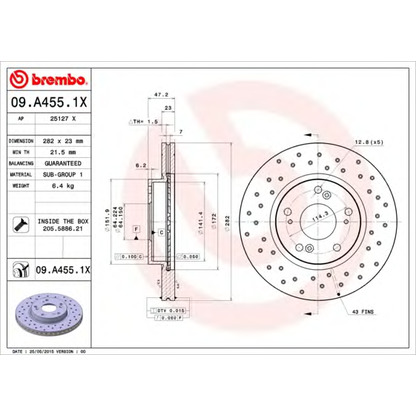 Фото Тормозной диск BREMBO 09A4551X