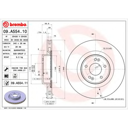 Foto Disco de freno BREMBO 09A55410