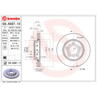 Фото Тормозной диск BREMBO 09A59711